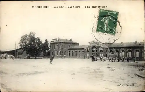Ak Serqueux Seine Maritime, La Gare