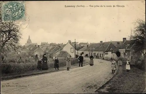 Ak Lamnay Sarthe, Vue prise de la route de Vibraye