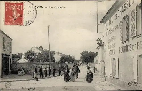 Ak Avon Seine et Marne, Rue Gambetta, Hotel