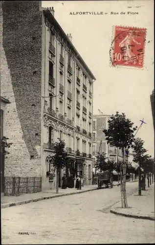 Ak Alfortville Val de Marne, Rue de Flore