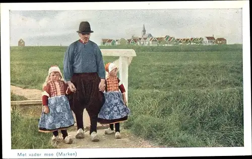 Ak Marken Nordholland Niederlande, Met vader mee