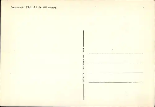 Ak Französisches U Boot, Pallas, Sous Marin