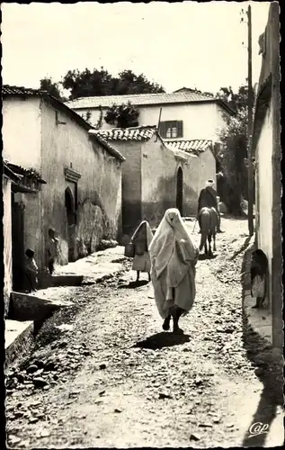 Ak Blida Algerien, Rue du quartier arabe
