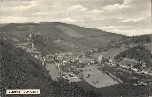 Ak Vianden Luxemburg, Panorama