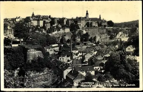 Ak Luxemburg, Faubourg du Grund et Ville haute, Vue générale