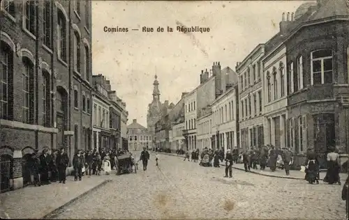 Ak Comines Warneton Wallonien Hennegau, Rue de la Republique