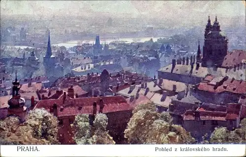 Künstler Ak Praha Prag Tschechien, Pohled z kralovskeho hradu