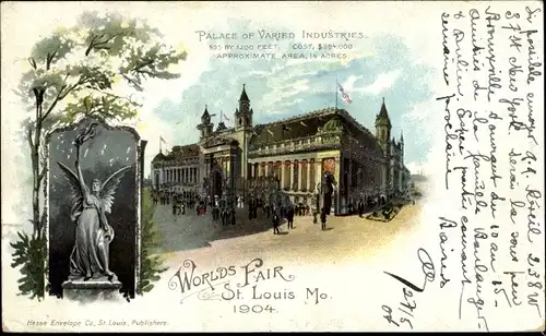 Ak Saint Louis Missouri USA, World's Fair 1904, Palace of Varied Industries