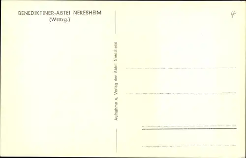 Ak Neresheim in Württemberg, Benediktiner Abtei, Panorama