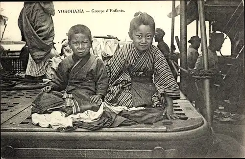 Ak Yokohama Präf. Kanagawa Japan, Groupe d'Enfants, japanische Kinder
