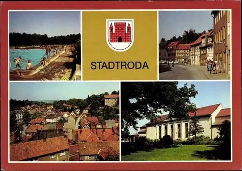 Ak Stadtroda in Thüringen, Freibad, Geraer Straße, Teilansicht, Kulturhaus