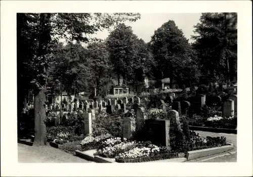 Ak Pößneck in Thüringen, Oberer Friedhof