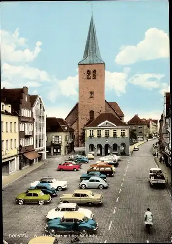 Ak Dorsten in Westfalen, Marktplatz mit Agatha Kirche