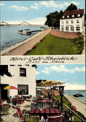 Ak Rees am Niederrhein, Hotel-Cafe Rheinblick