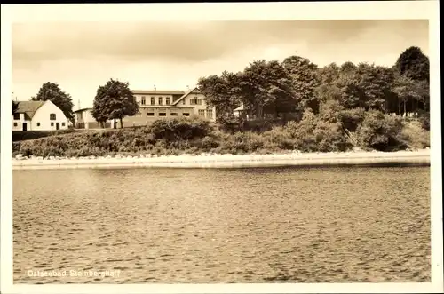 Ak Steinberghaff Steinberg in Schleswig Holstein, Strandhotel vom Wasser aus gesehen