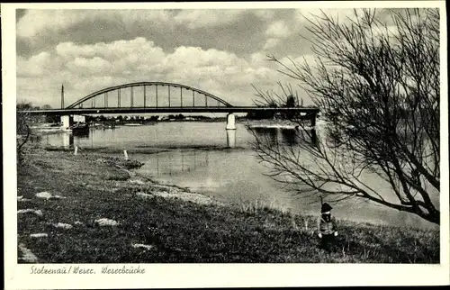 Ak Stolzenau an der Weser, Weserbrücke