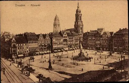 Ak Dresden Altstadt, Altmarkt, Platz, Kirche