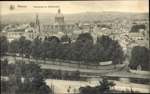 Ak Namur Wallonien, Panorama et Cathedrale