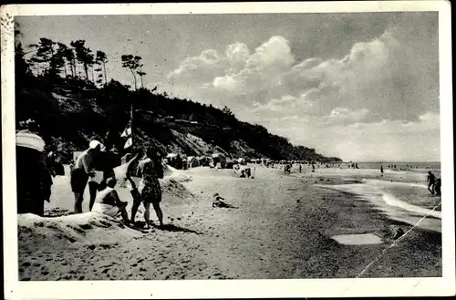Ak Śliwin Neuschleffin Rewal Rewahl Pommern, Strandpartie