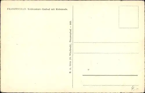 Ak Františkovy Lázně Franzensbad Region Karlsbad, Kohlensäure-Gasbad mit Kolonnade