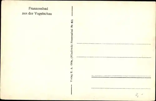 Ak Františkovy Lázně Franzensbad Reg. Karlsbad, Gesamtansicht aus der Vogelschau