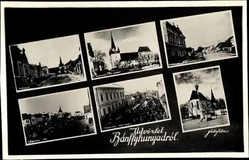 Ak Huedin Bánffyhunyad Heynod Rumänien, Kirche, Markt, Straßenpartie