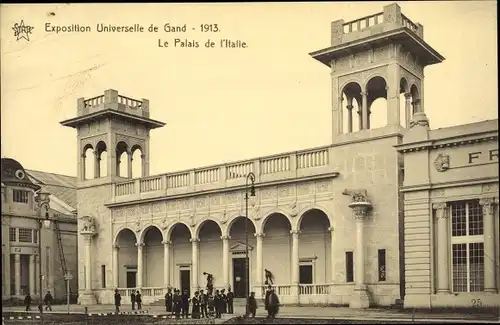 Ak Gent Ostflandern, Expo 1913, Le Palais de l'Italie