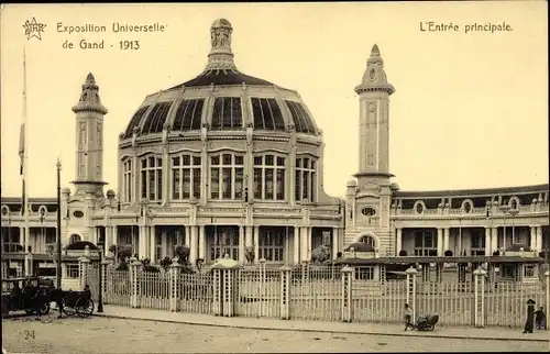 Ak Gent Ostflandern, Exposition Universelle 1913, l'Entrée principale