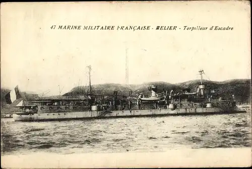 Ak Französisches Kriegsschiff, Torpilleur d'Escadre Belier
