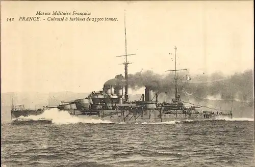 Ak Französisches Kriegsschiff, Cuirasse France
