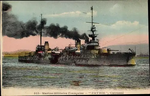 Ak Französisches Kriegsschiff, Cuirasse Patrie