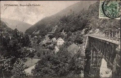 Ak Breitnau im Schwarzwald, Höllental, Engenbach-Viadukt, Brücke