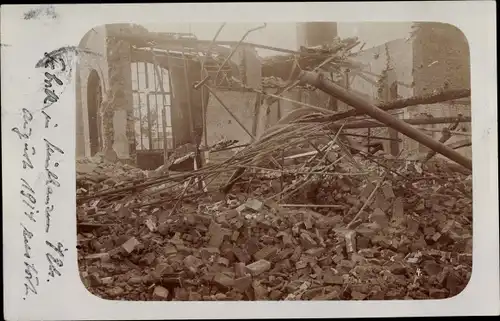Foto Ak Mulhouse Mülhausen Elsass Haut Rhin, Hausruine, Kriegszerstörungen, I WK