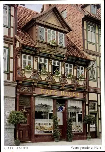 Ak Wernigerode am Harz, Café Hauer, Breitestraße 4