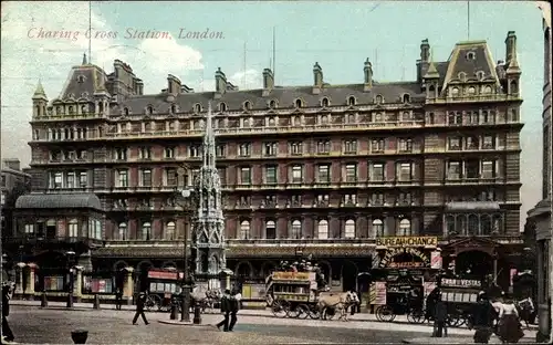 Ak London City England, Charing Cross Station