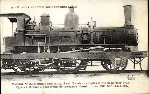 Ak Französische Eisenbahn, Est, Dampflok, Tender 560