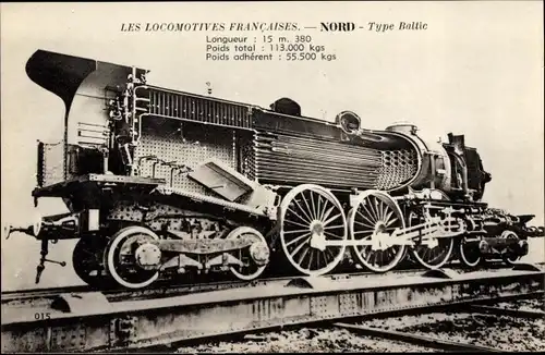 Ak Französische Eisenbahn, Dampflok, Nord, Type Baltic