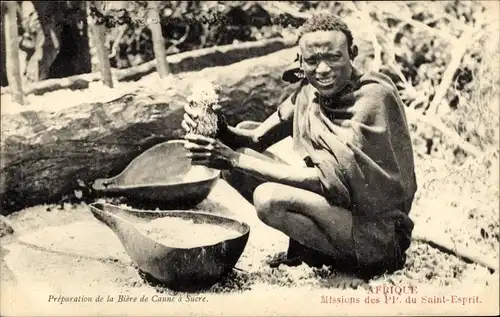 Ak Colonies Africaines, Preparation de la Biere de Canne a Sucre