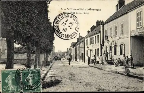 Ak Villiers Saint Georges Seine et Marne, Rue de la Poste