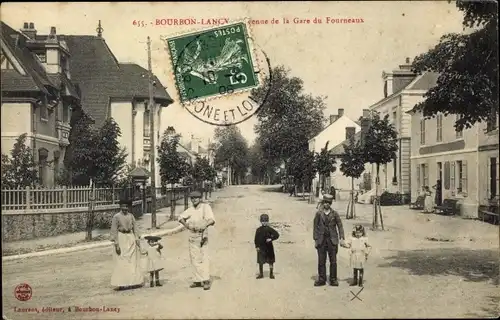 Ak Bourbon Lancy Saône et Loire, Avenue de la Gare du Fourneaux