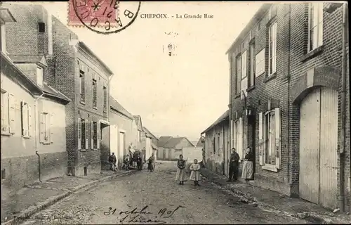Ak Chepoix Oise, La Grande Rue
