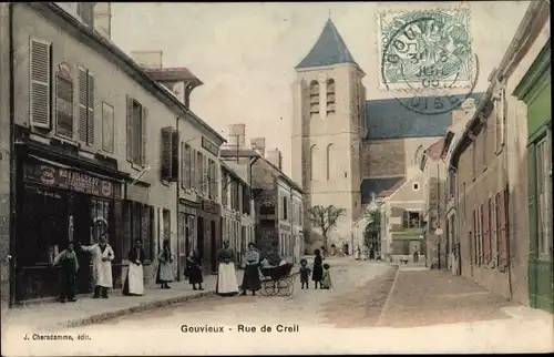 Ak Gouvieux Oise, Rue de Creil
