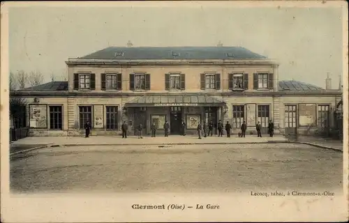 Ak Clermont Oise, La Gare