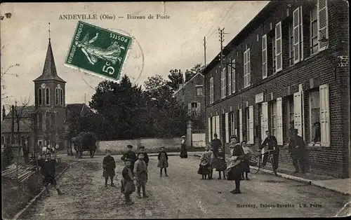 Ak Andeville Oise, Bureau de Poste