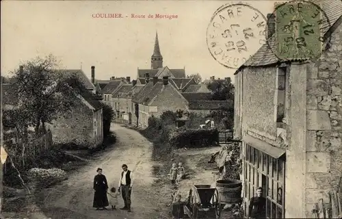 Ak Coulimer Orne, Route de Mortagne