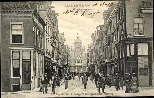 Ak Amsterdam Nordholland Niederlande, Utrechtschestraat, Straßenansicht