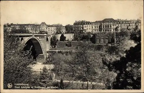 Ak Luxemburg Luxembourg, Pont Adolphe et Boulevard du Viaduc