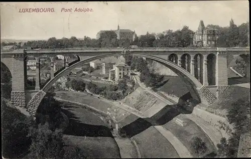 Ak Luxemburg Luxembourg, Pont Adolphe, Brücke