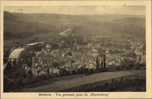 Ak Diekirch Luxemburg, Vue generale prise du Herrenberg