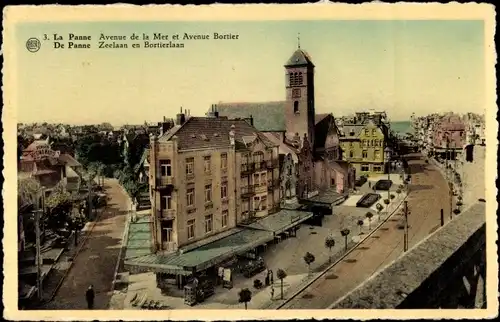 Ak La Panne Westflandern, Avenue de la Mer et Avenue Bortier